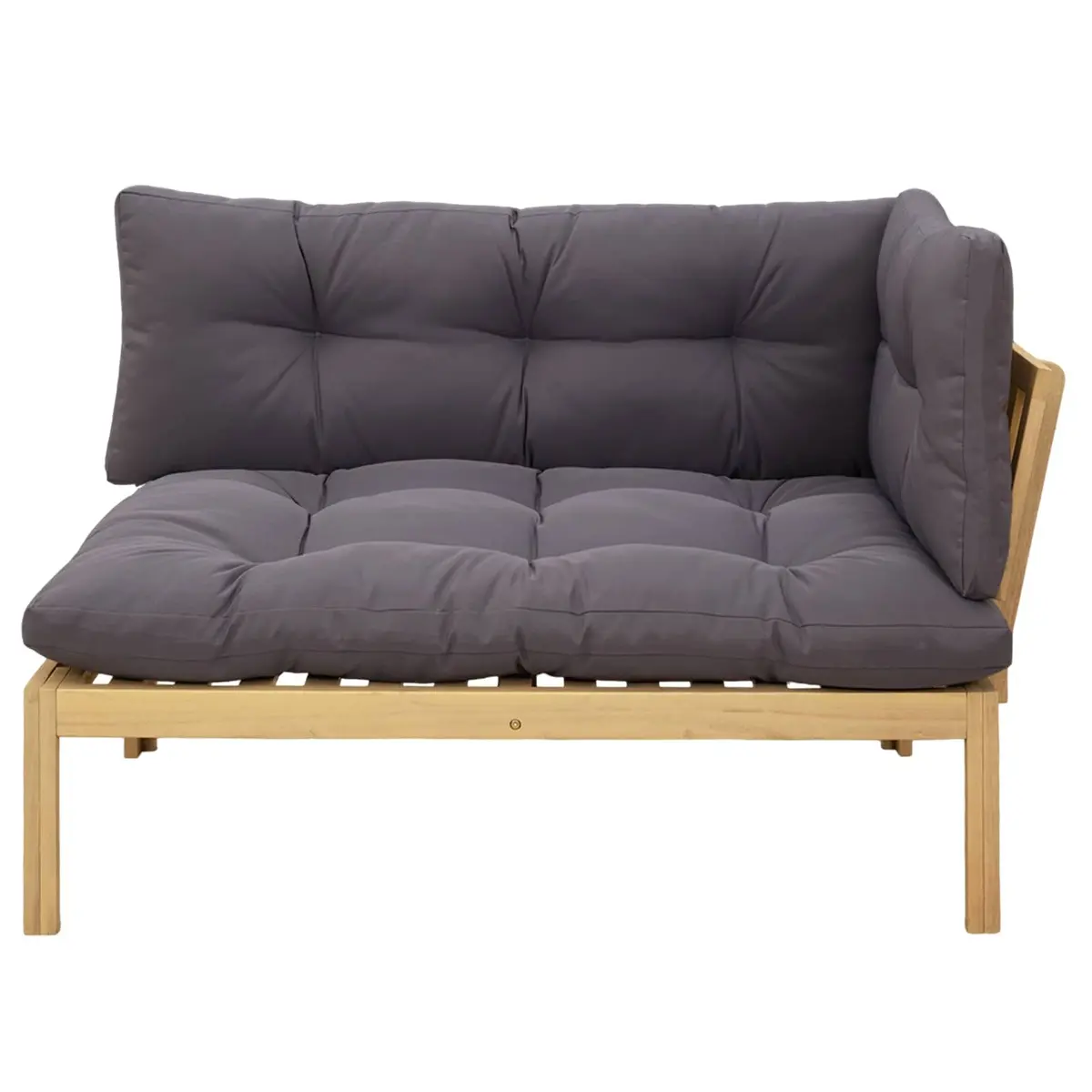 Corner Sofa Unit Outdoor Sectional Seating Acacia Wood Garden Furniture