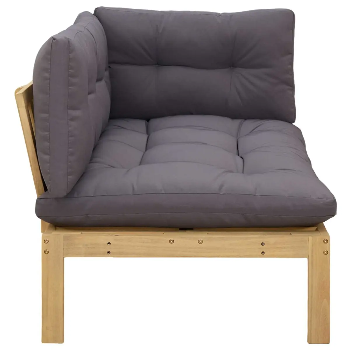 Corner Sofa Unit Outdoor Sectional Seating Acacia Wood Garden Furniture