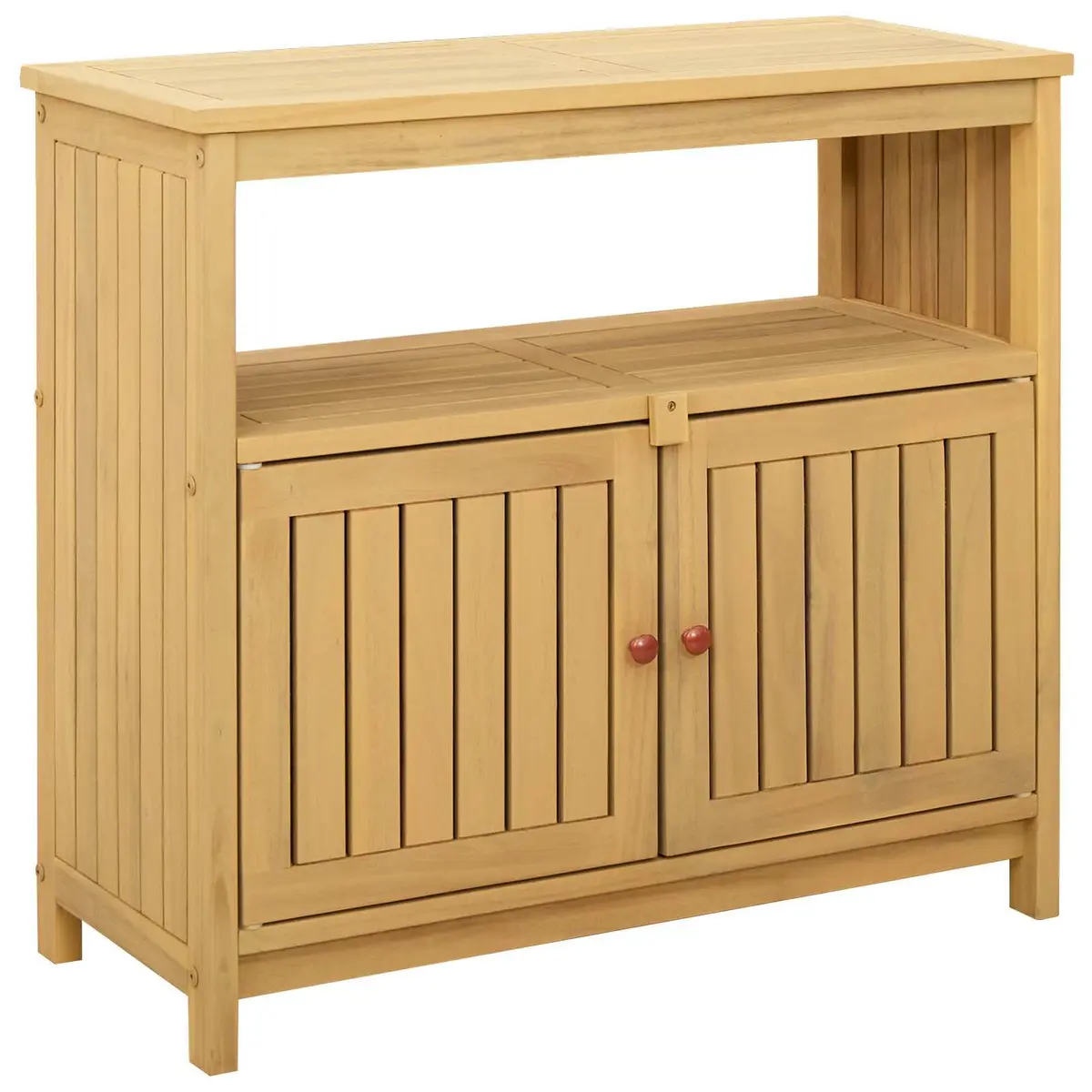Garden Console Table Indoor Outdoor Rectangular Light Acacia 80 x 35 x 75 cm
