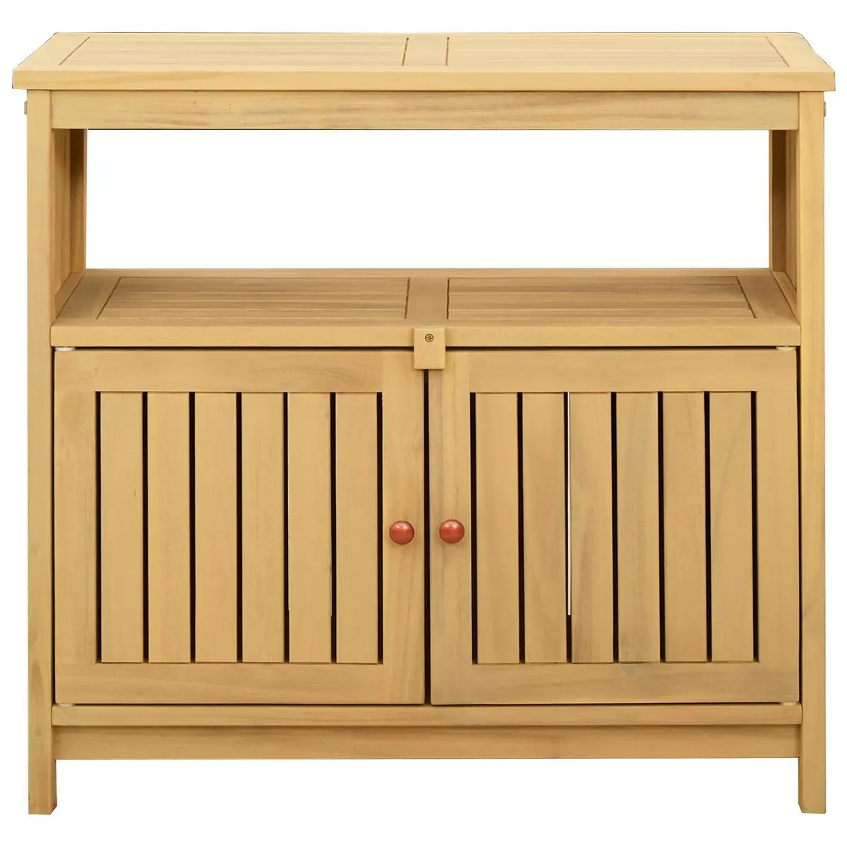 Garden Console Table Indoor Outdoor Rectangular Light Acacia 80 x 35 x 75 cm