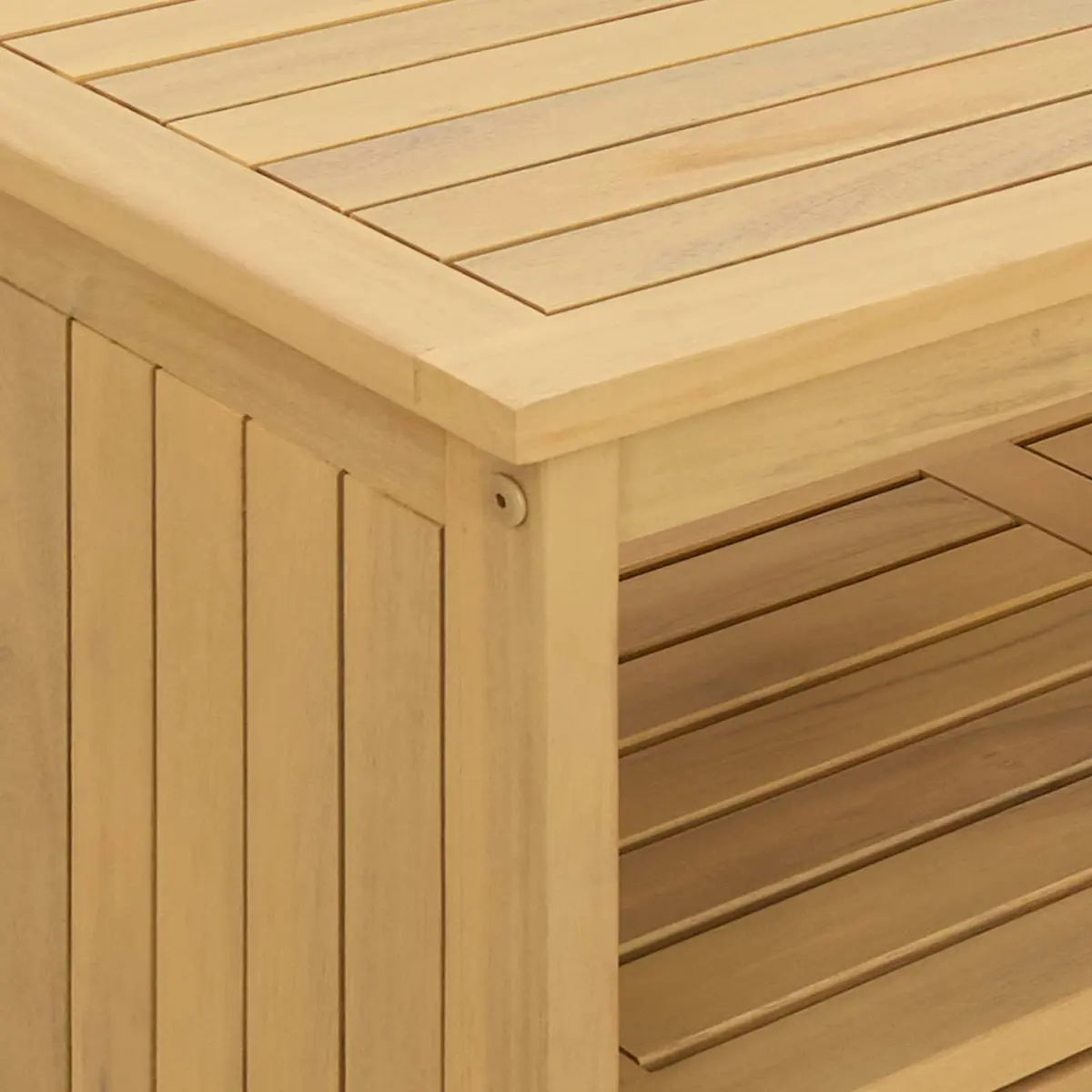 Garden Console Table Indoor Outdoor Rectangular Light Acacia 80 x 35 x 75 cm