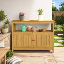 Garden Console Table: Solid Acacia, 110 x 35 x 75 cm