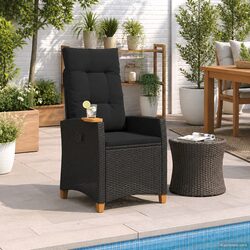 Reclining Garden Chair with Dimensions 62 x 64 x 112 cm - Black