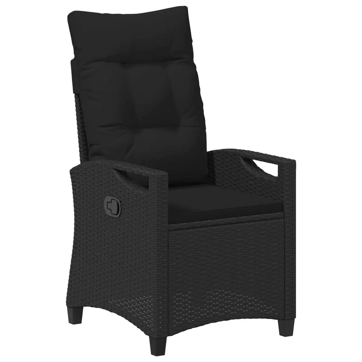 Outdoor Garden Chair 2 Piece Set Black Adjustable Backrest Patio