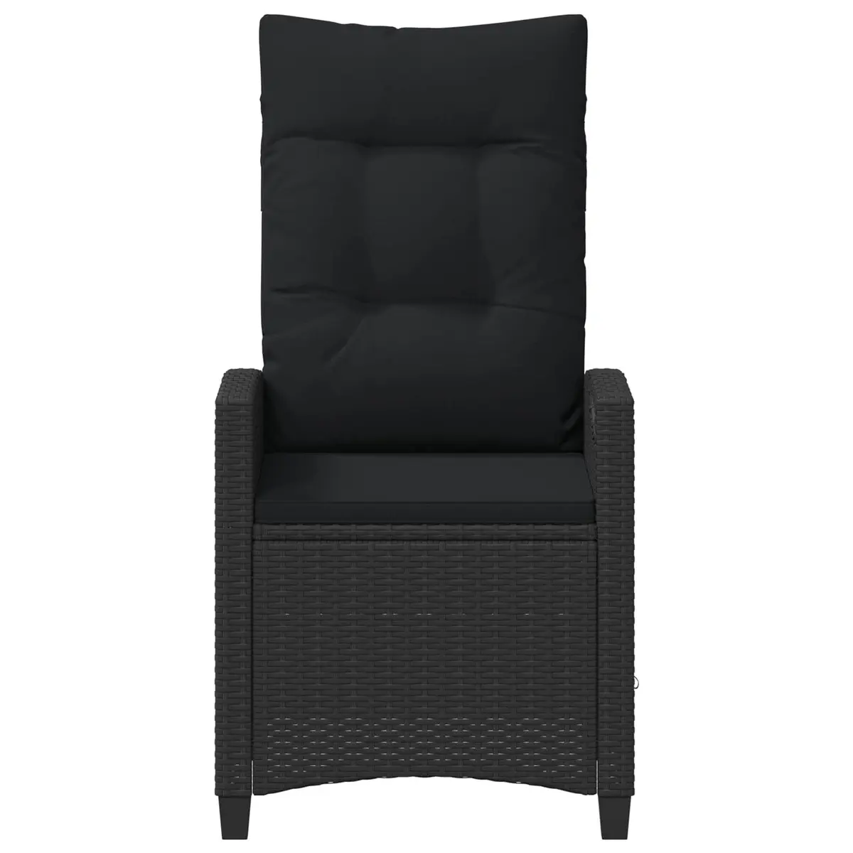 Outdoor Garden Chair 2 Piece Set Black Adjustable Backrest Patio