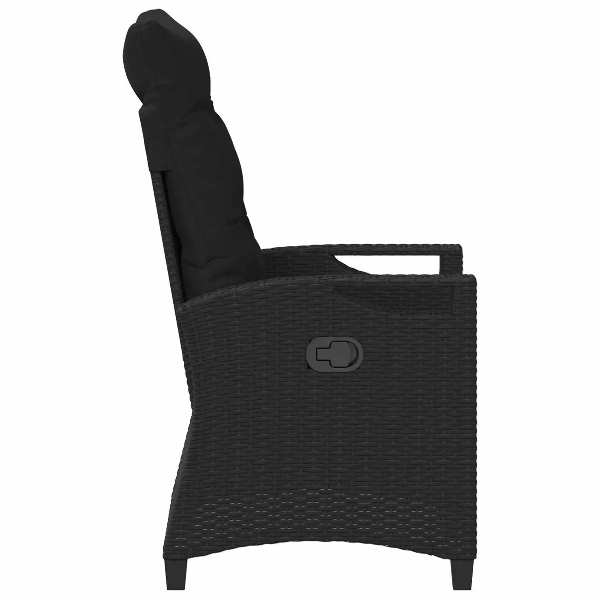 Outdoor Garden Chair 2 Piece Set Black Adjustable Backrest Patio