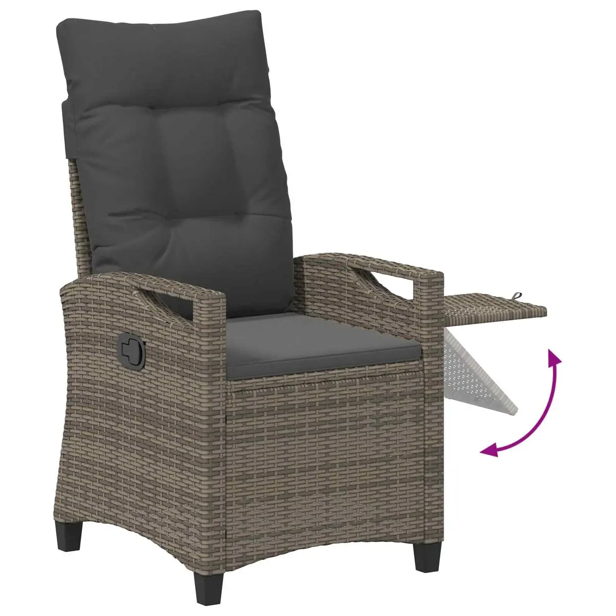 Reclining Grey Garden Chair with Table