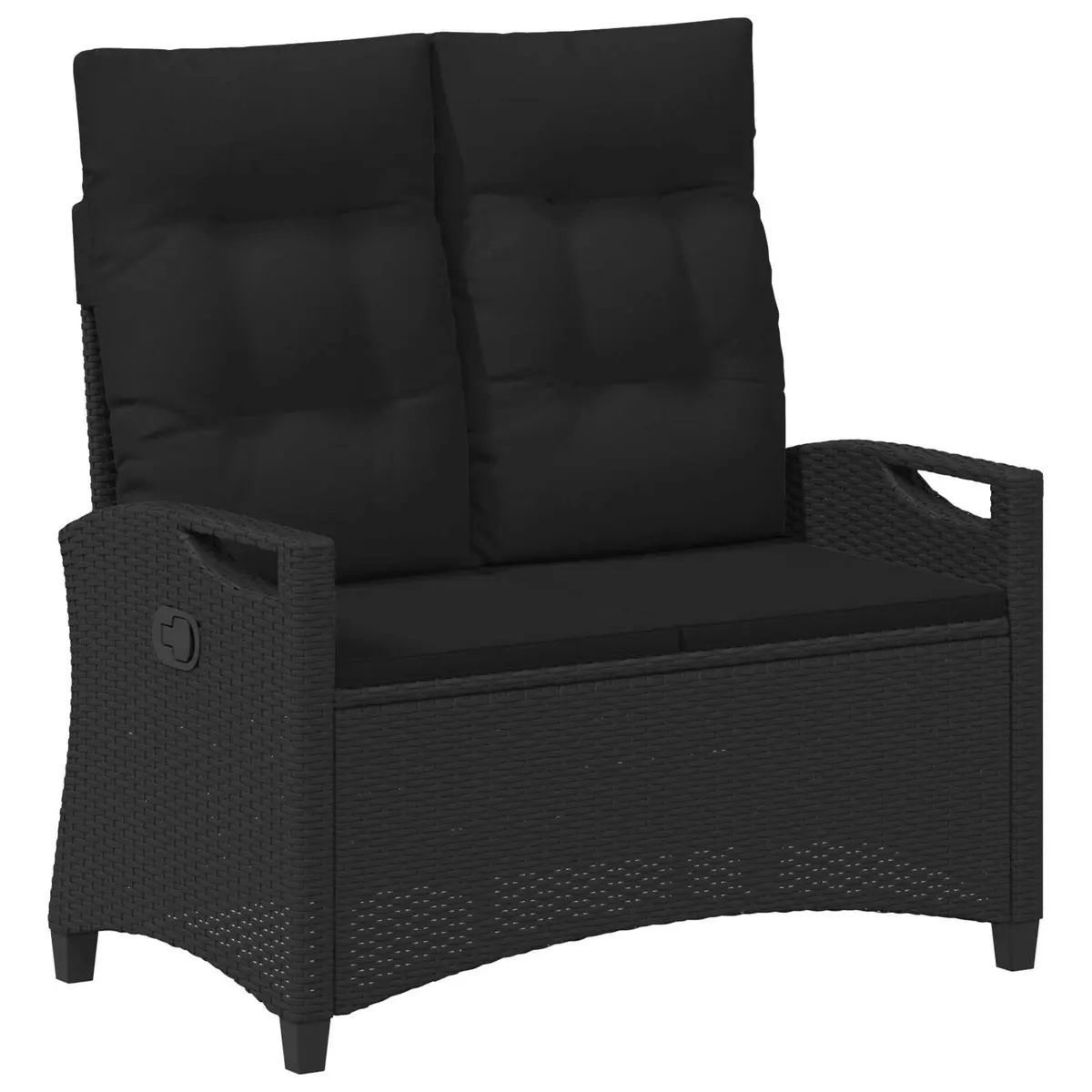 Outdoor Garden Bench Black Reclining Chair Patio Seating Lounger Adjustable