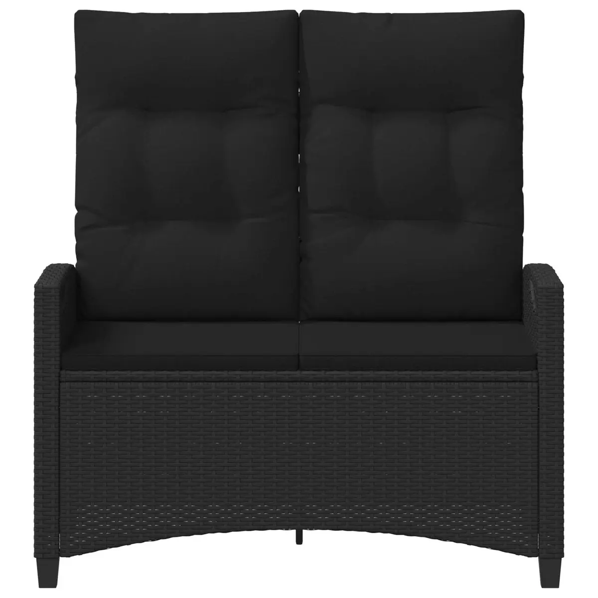 Outdoor Garden Bench Black Reclining Chair Patio Seating Lounger Adjustable