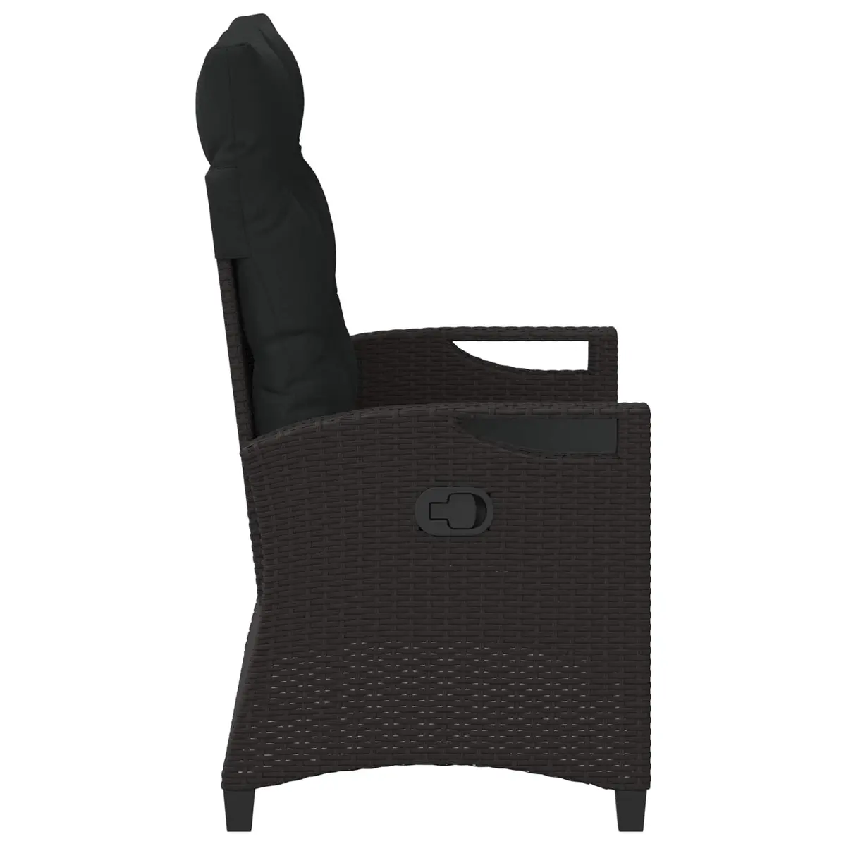 Outdoor Garden Bench Black Reclining Chair Patio Seating Lounger Adjustable