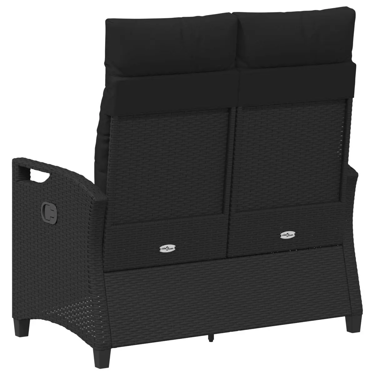 Outdoor Garden Bench Black Reclining Chair Patio Seating Lounger Adjustable