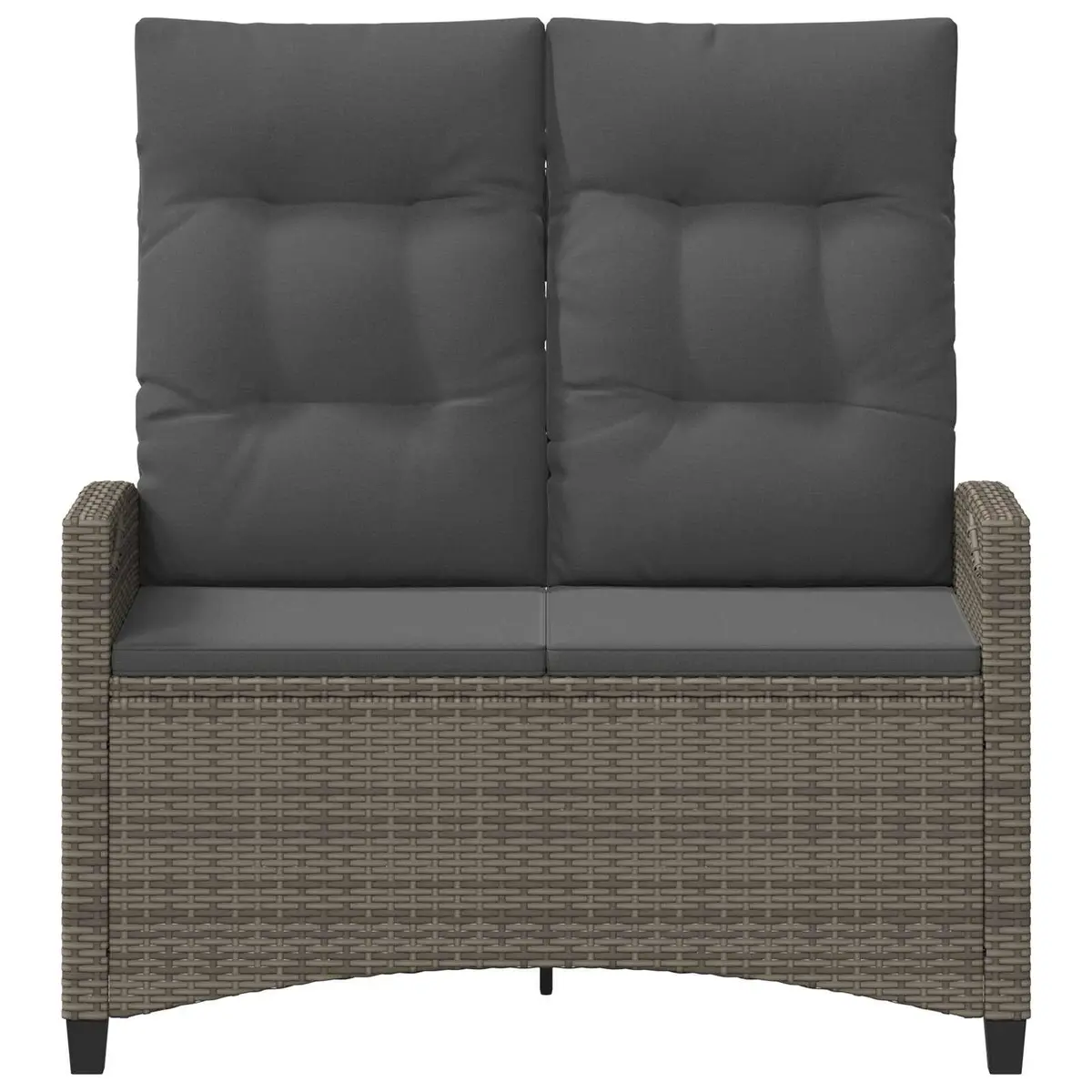 Reclining Garden Bench for Outdoor Use Adjustable Backrest Grey and Dark Grey