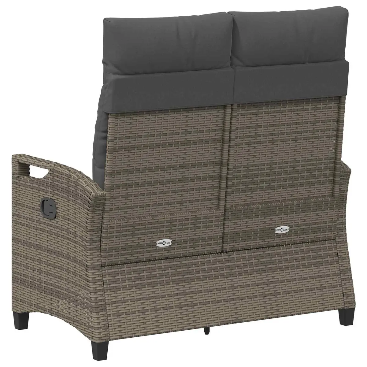 Reclining Garden Bench for Outdoor Use Adjustable Backrest Grey and Dark Grey