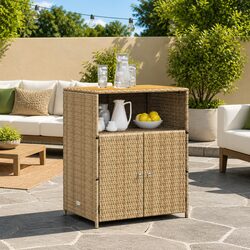 Rattan Storage Cabinet Specifications: 70 x 50 x 87 cm, Beige