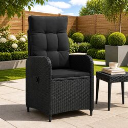 Reclining Garden Chair with Adjustable Backrest and Cushions