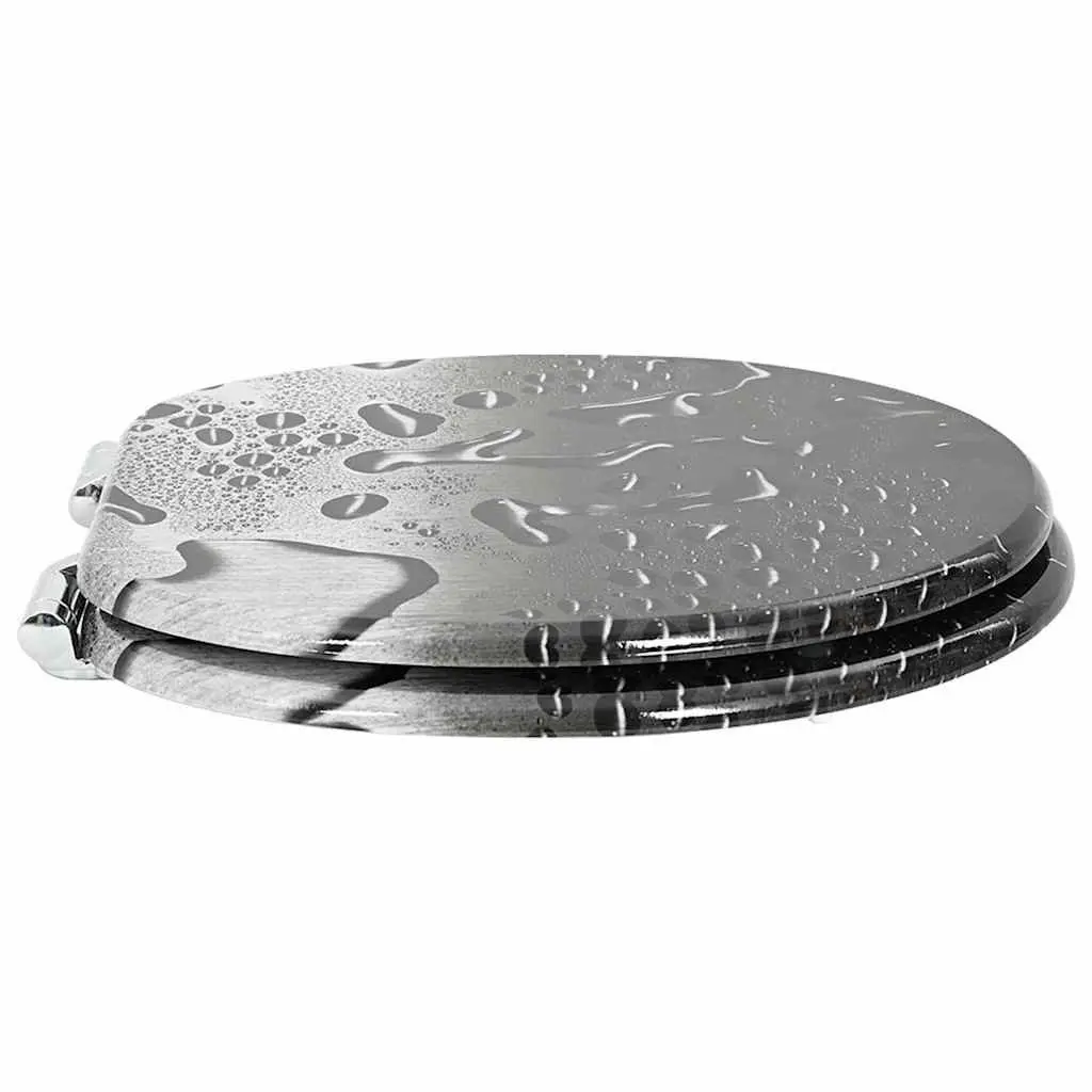 Soft-Close Toilet Seat Bathroom Grey MDF Board 44 x 38 cm
