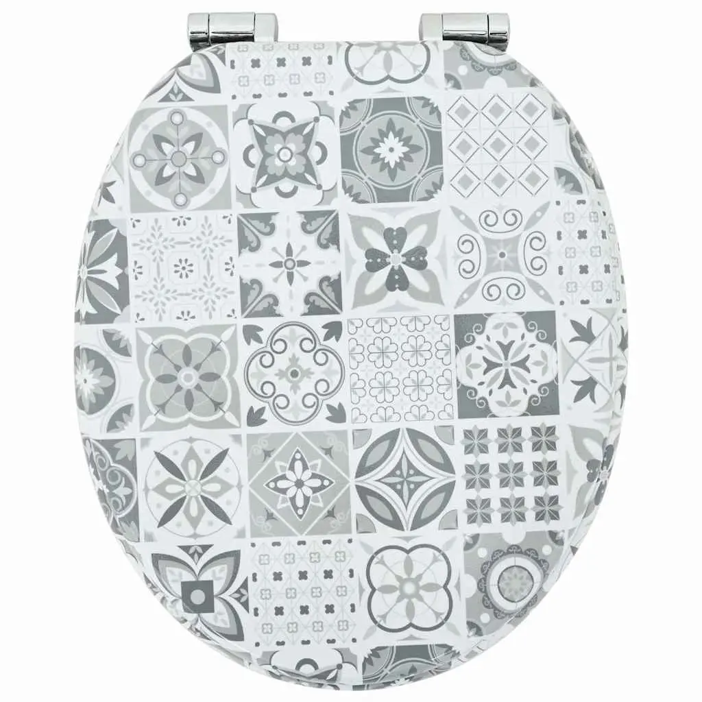 Soft-Close Toilet Seat Blue White Modern Bathroom Fixture MDF Construction