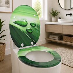 Specifications for Soft-Close Toilet Seat Green MDF 44 x 38 cm