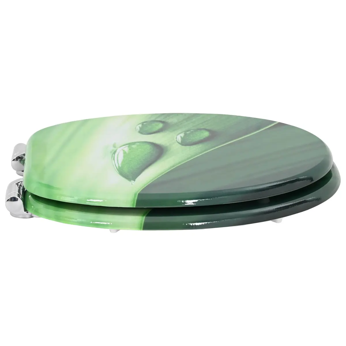 Soft-Close Toilet Seat Bathroom 44 x 38 cm Green MDF Board