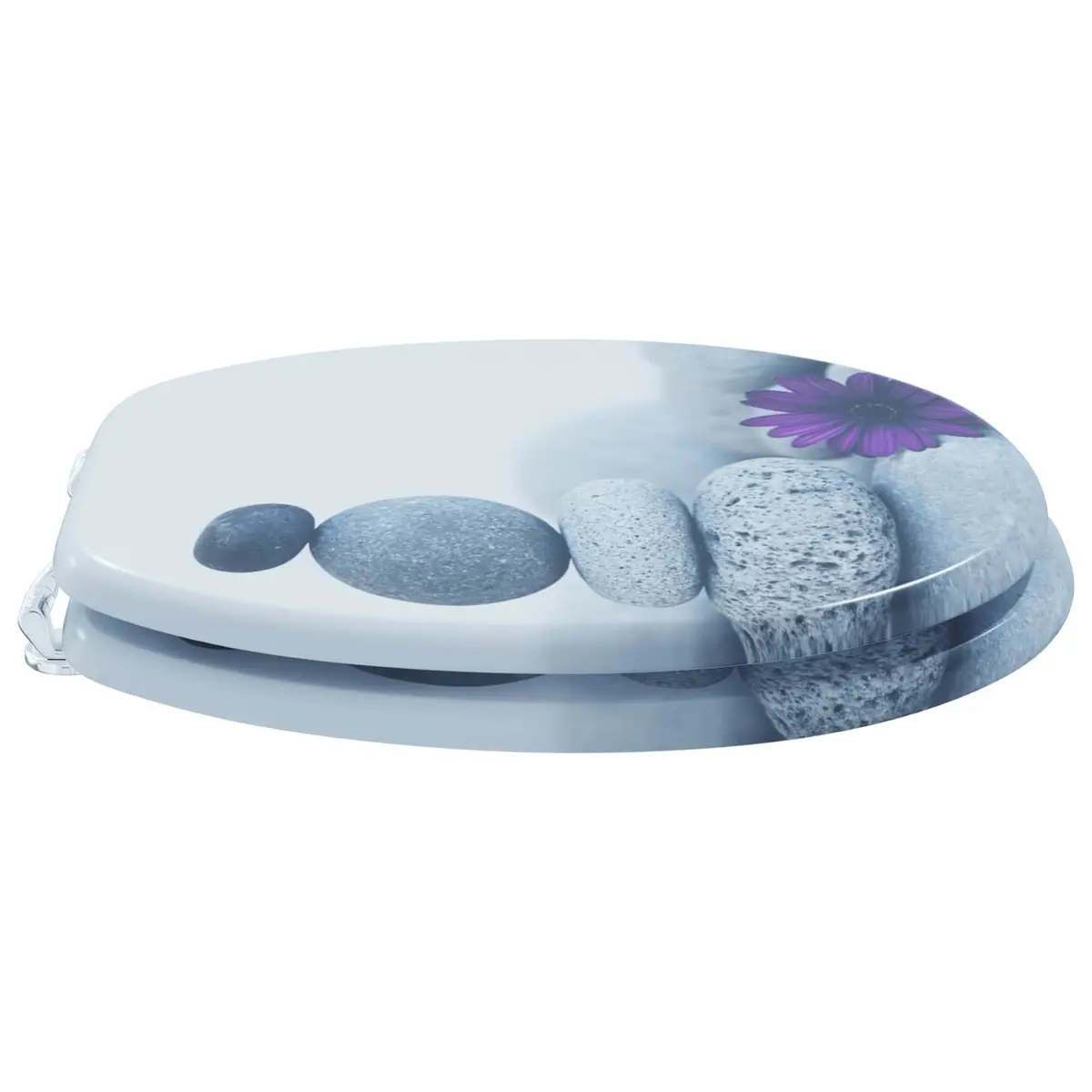 Soft-Close Toilet Seat Bathroom 44 x 38 cm Grey MDF