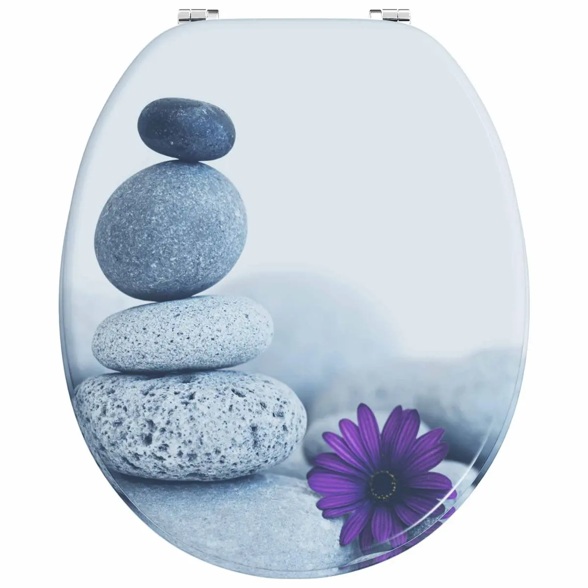 Soft-Close Toilet Seat Bathroom 44 x 38 cm Grey MDF