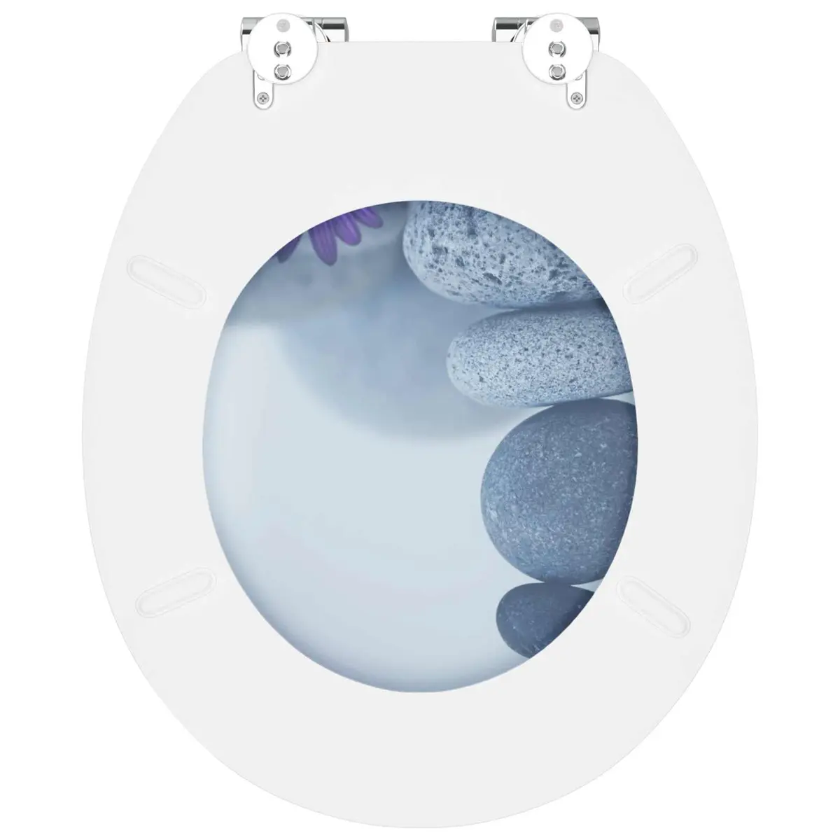 Soft-Close Toilet Seat Bathroom 44 x 38 cm Grey MDF