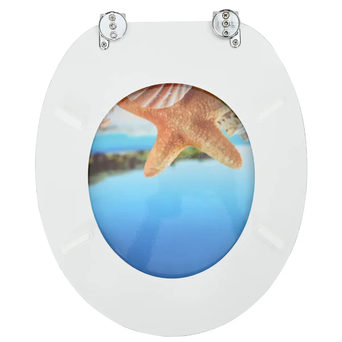 Soft-Close Toilet Seat Bathroom Light Blue 44 x 38 cm MDF
