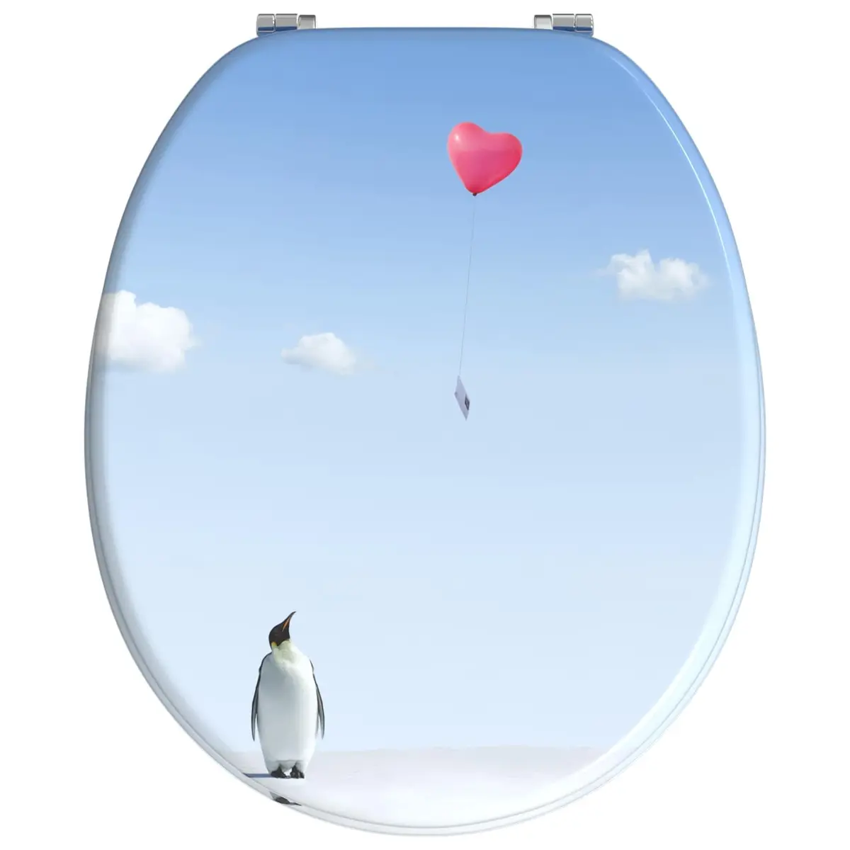 Toilet Seat Bathroom Blue MDF Board 44 x 38 cm