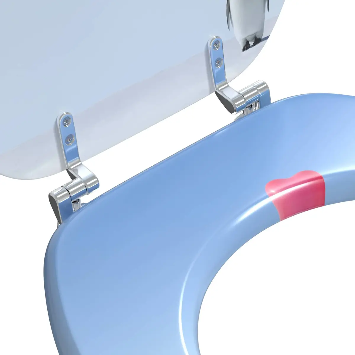 Toilet Seat Bathroom Blue MDF Board 44 x 38 cm