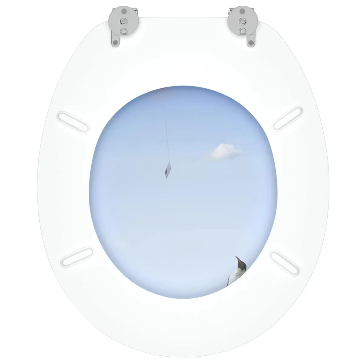 Toilet Seat Bathroom Blue MDF Board 44 x 38 cm