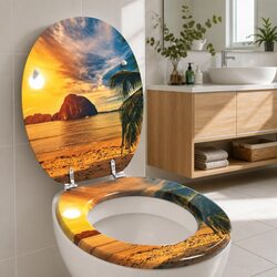 Specifications of Soft-Close Toilet Seat in Orange, 44 x 38 cm