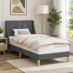 Durable Plywood Bed Frame with Wall-Mounted Headboard Design