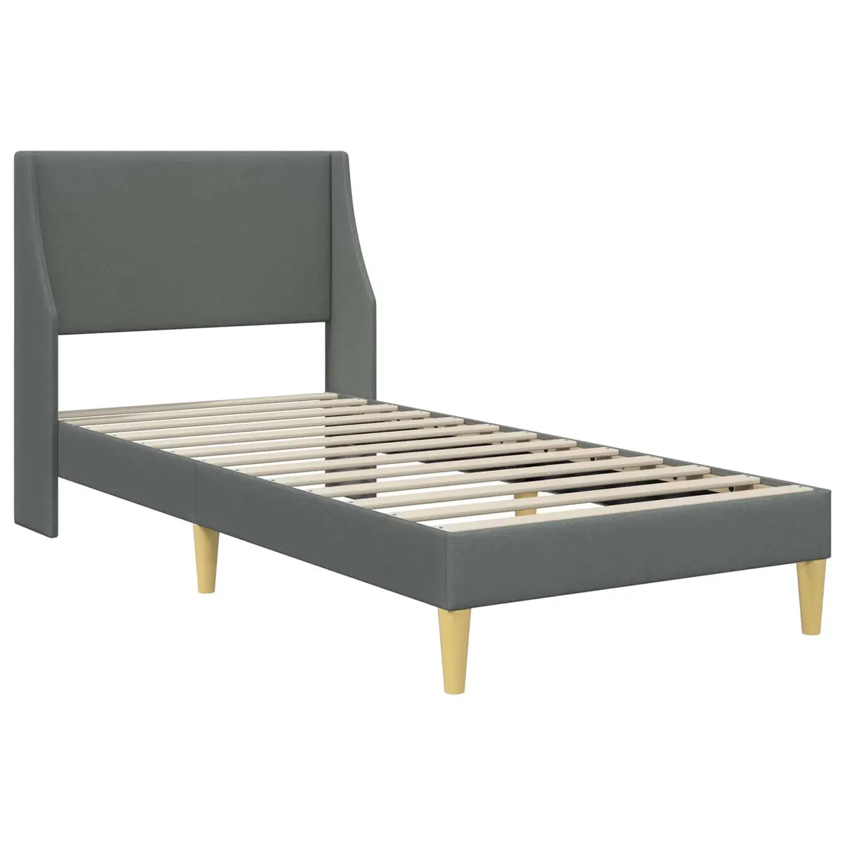 Bed Frame with Wall-Mounted Headboard Modern Bedroom Furniture Plywood Curved