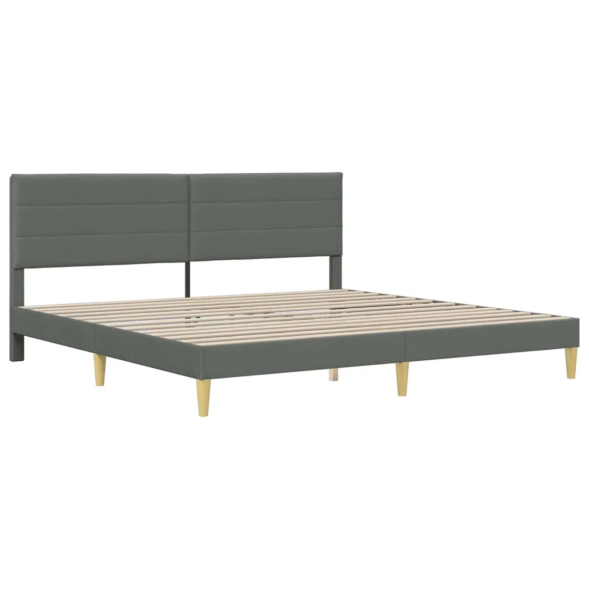 Bed Frame with Headboard Grey 180 x 200 cm Fabric Upholstered Modern Bedroom