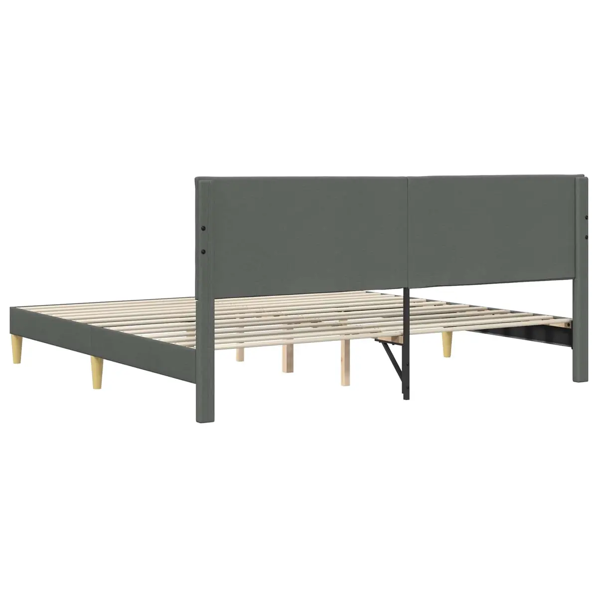 Bed Frame with Headboard Grey 180 x 200 cm Fabric Upholstered Modern Bedroom