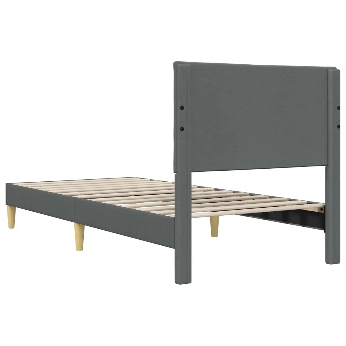 Bed Frame Indoor Bedroom Dark Grey 107 x 203 cm Modern