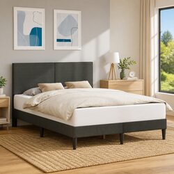 Specifications of Dark Grey Corduroy Bed Frame 137 x 190 cm