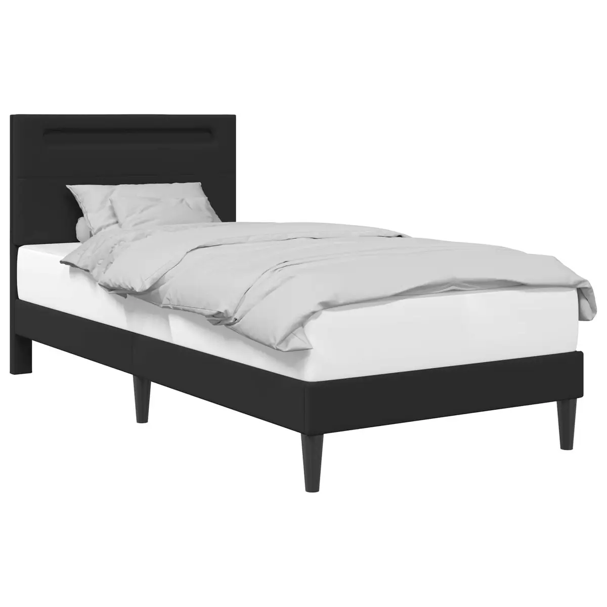 Faux Leather Bed Frame with LED Lights 90 x 190 cm