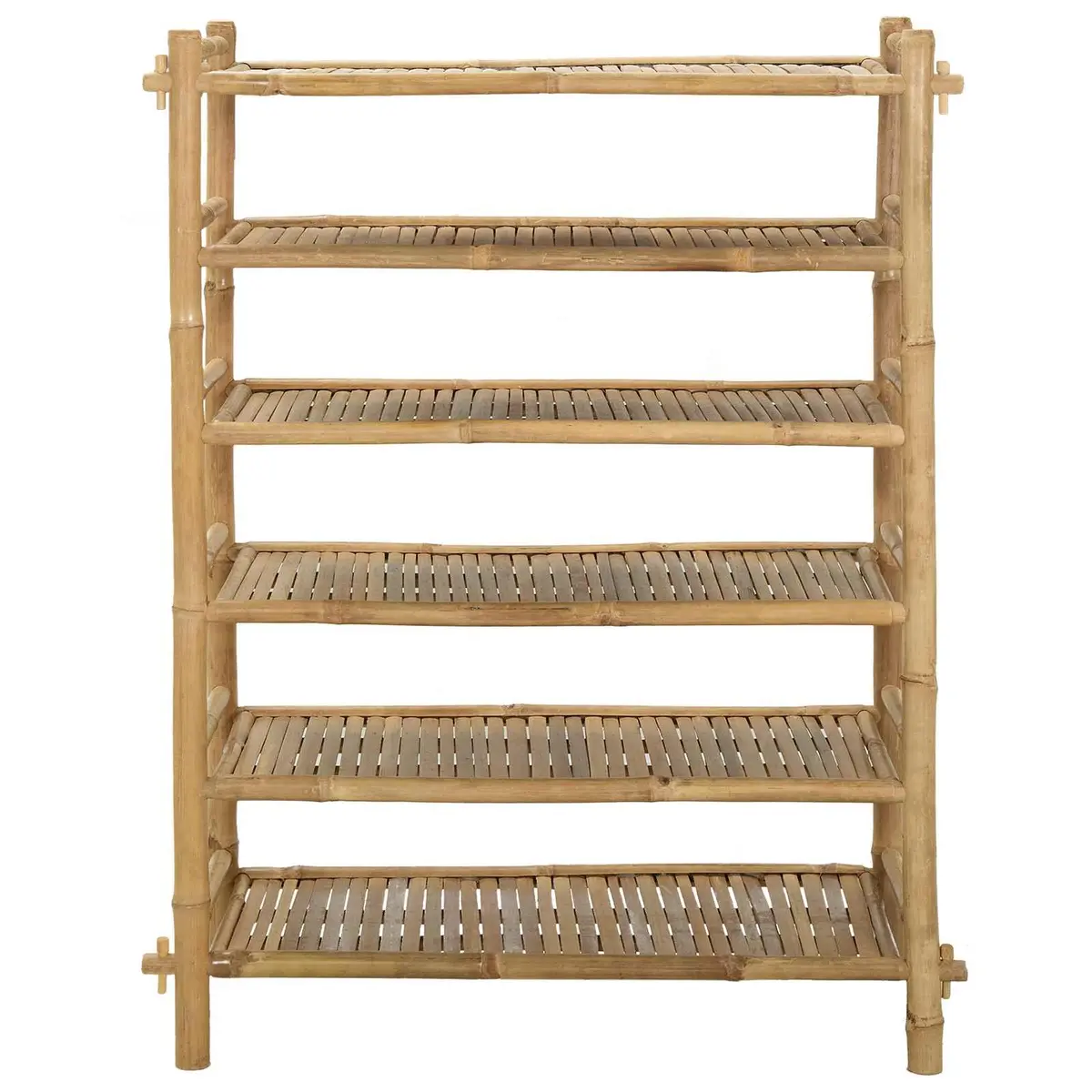 Natural Bamboo 6-Tier Shoe Rack