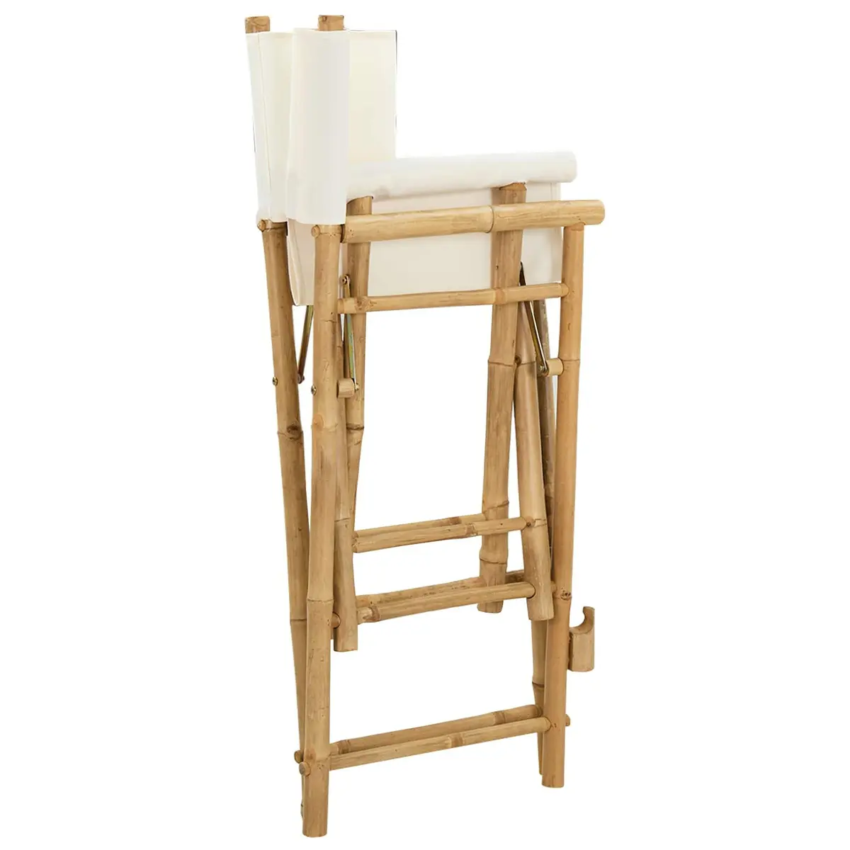 Folding Director's Chair Indoor Outdoor Set of 2 Natural Bamboo Brown