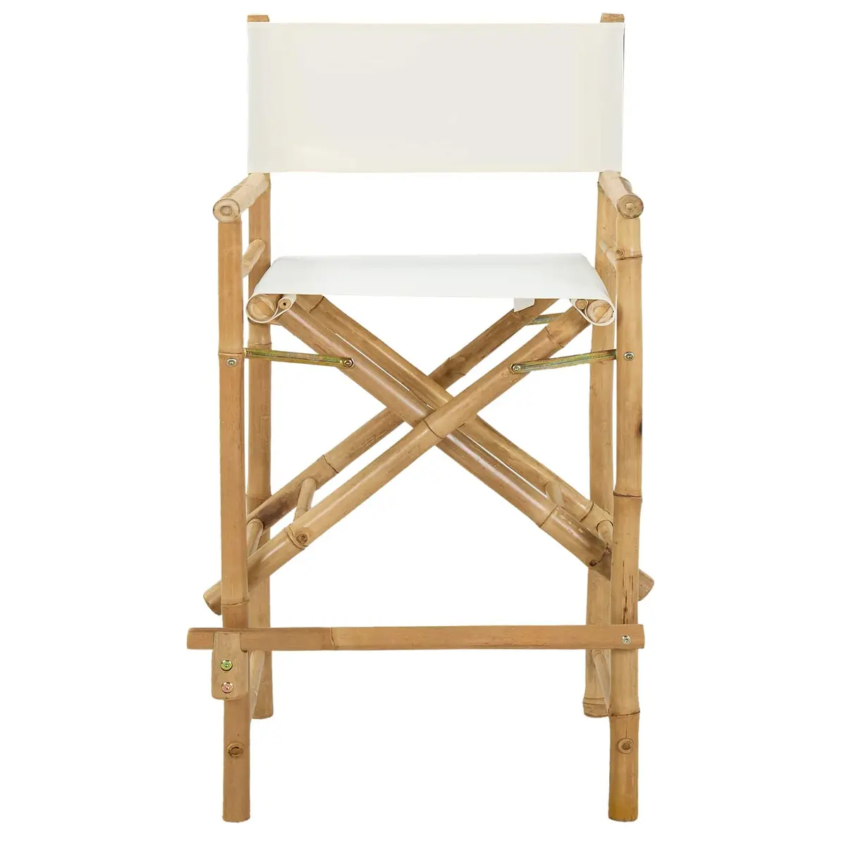 Folding Director's Chair Indoor Outdoor Set of 2 Natural Bamboo Brown