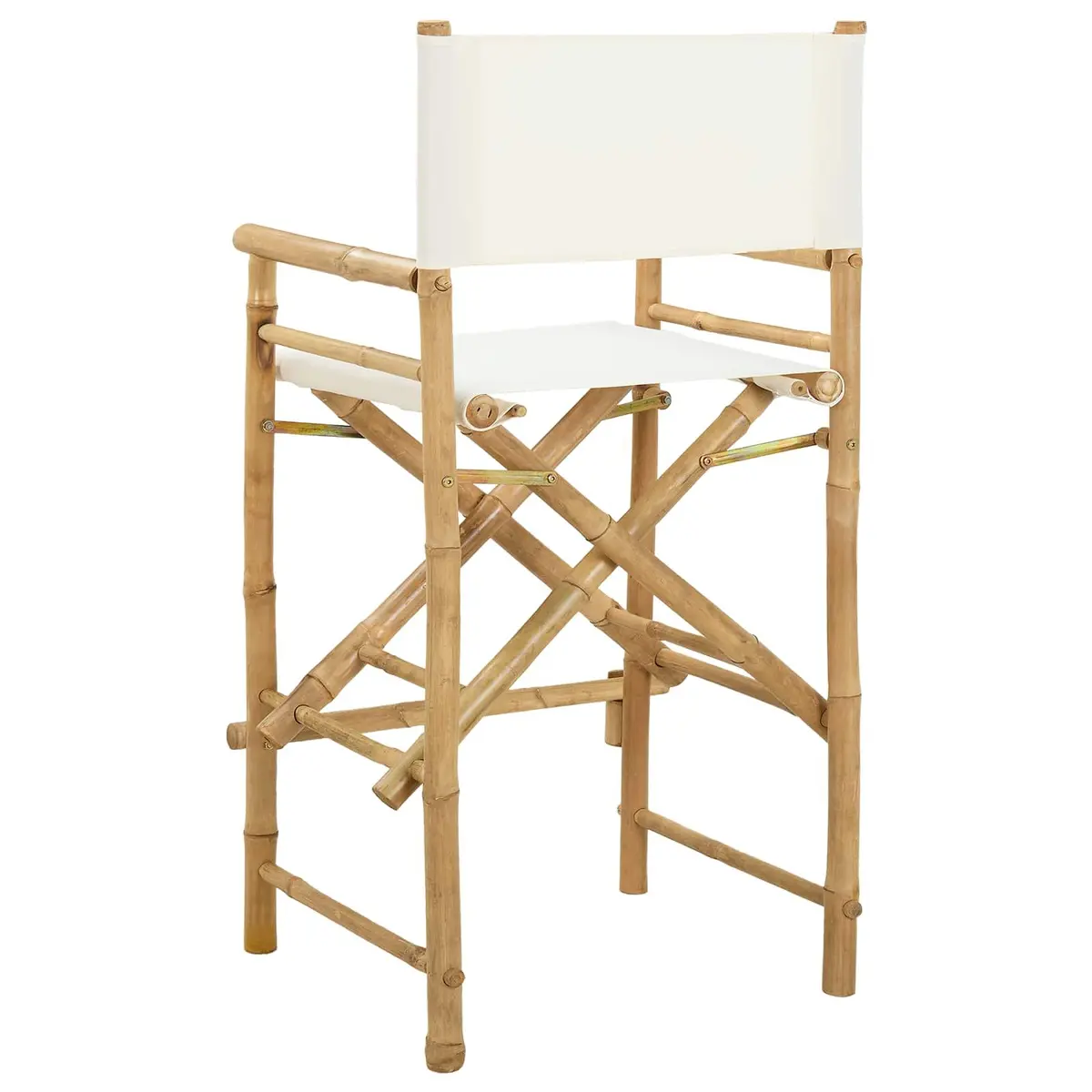 Folding Director's Chair Indoor Outdoor Set of 2 Natural Bamboo Brown