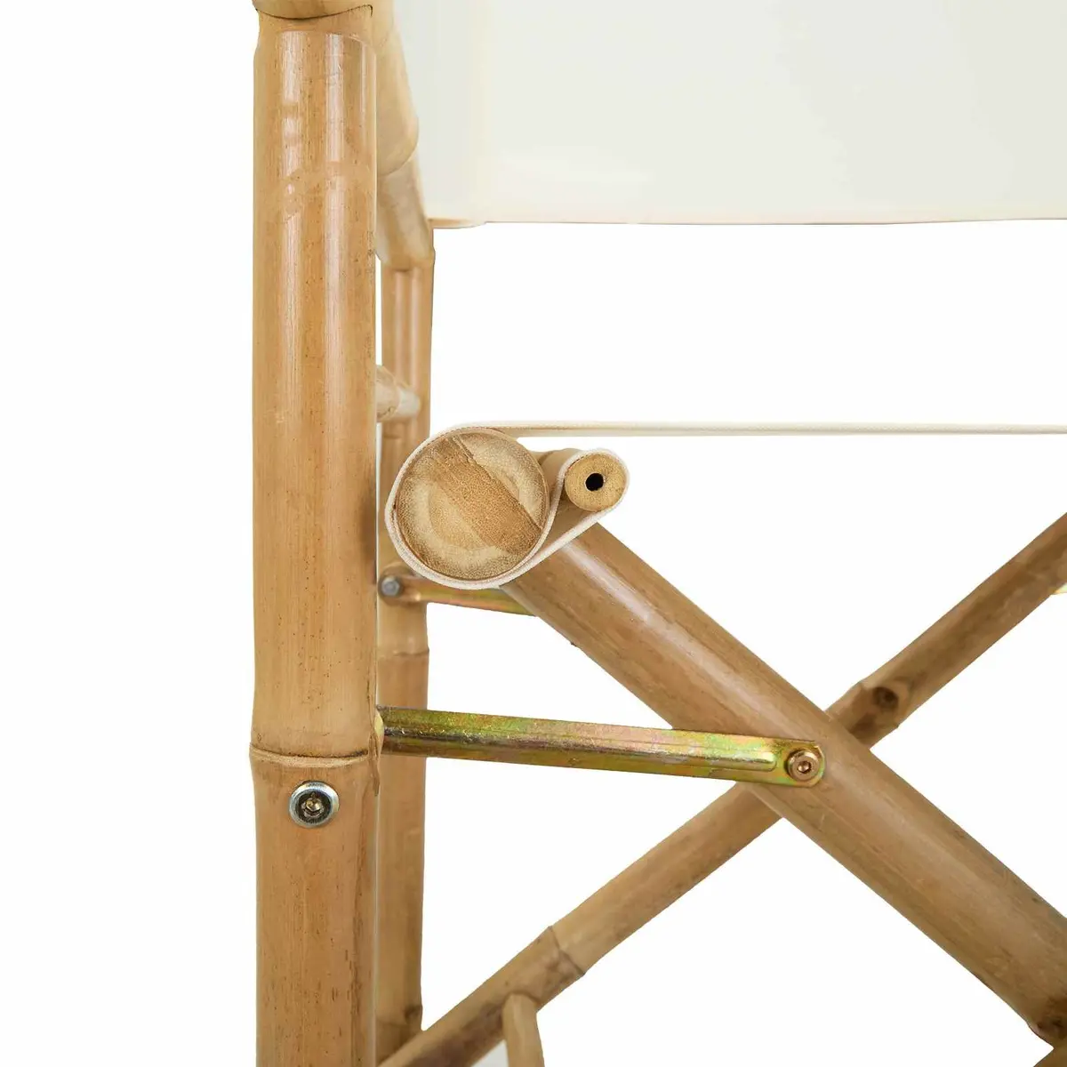 Folding Director's Chair Indoor Outdoor Set of 2 Natural Bamboo Brown