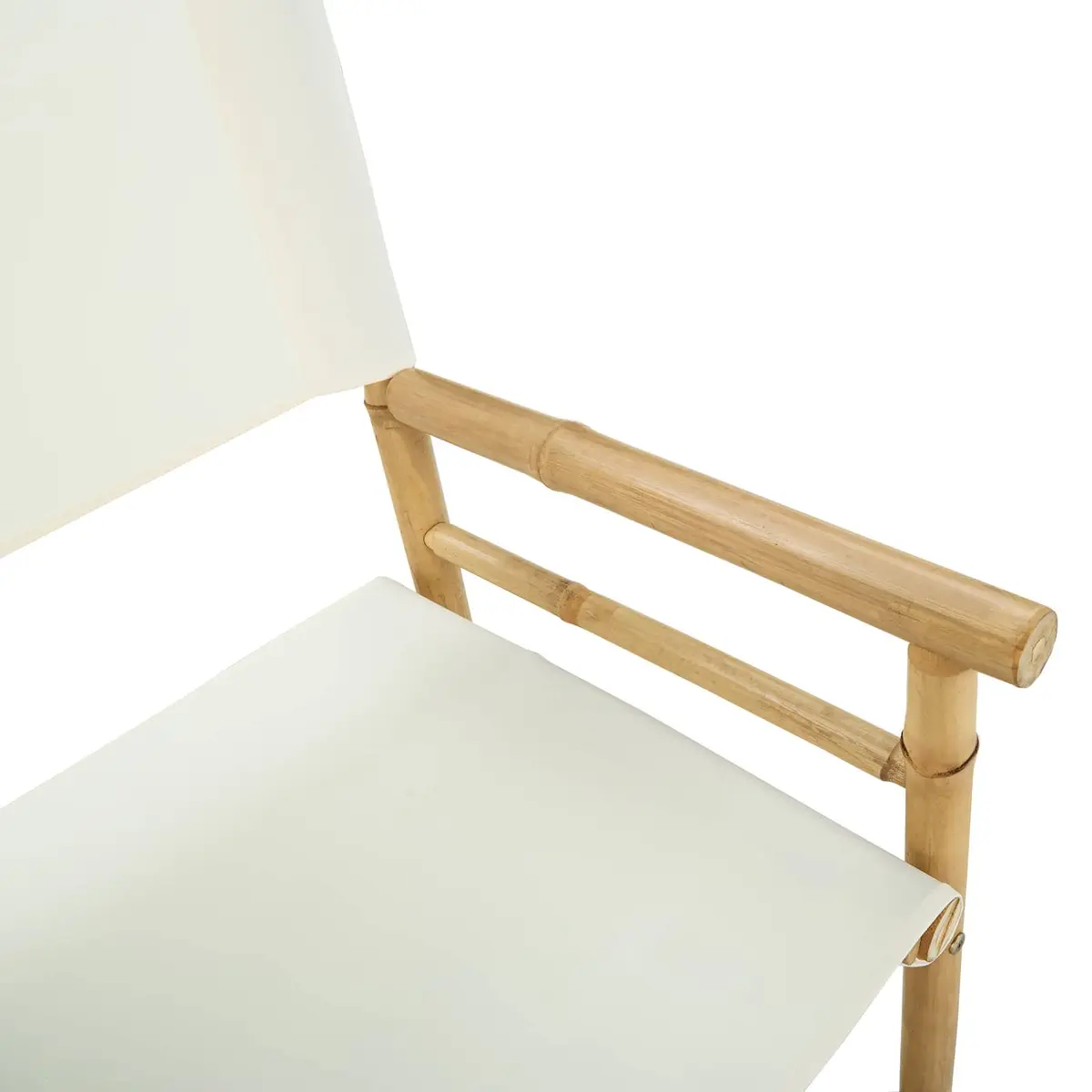 Folding Director's Chair Indoor Outdoor Set of 2 Natural Bamboo Brown