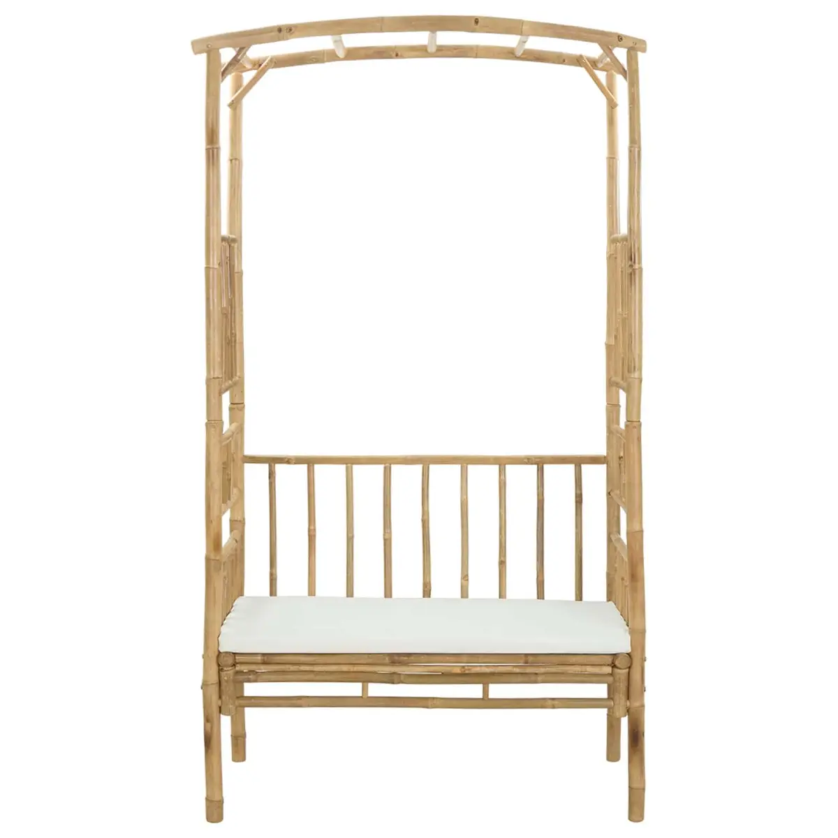 Garden Arch with Bench Bamboo Outdoor Structure Modern Design 115x50x205cm