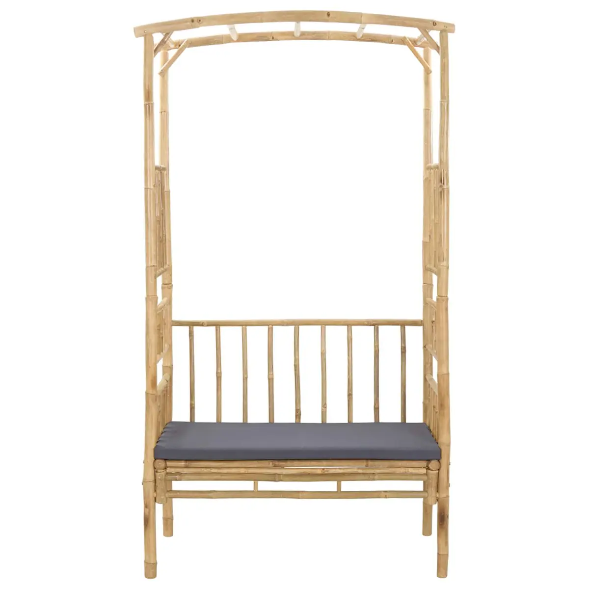 Garden Arch with Bench Outdoor Patio Seating Modern Design Bamboo Structure