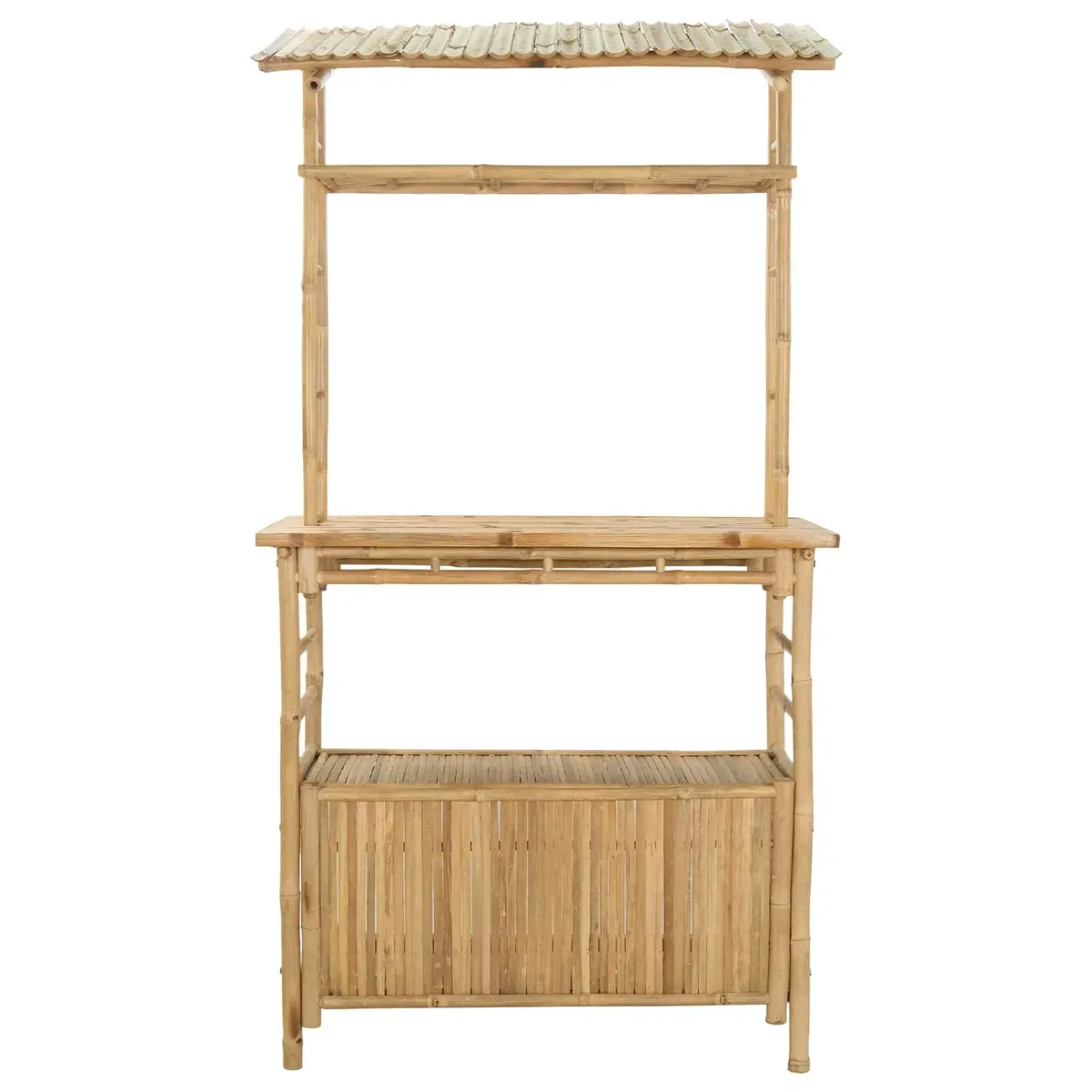 Outdoor Bar Table for Garden Patio 110 x 50 x 210 cm Natural Bamboo Brown