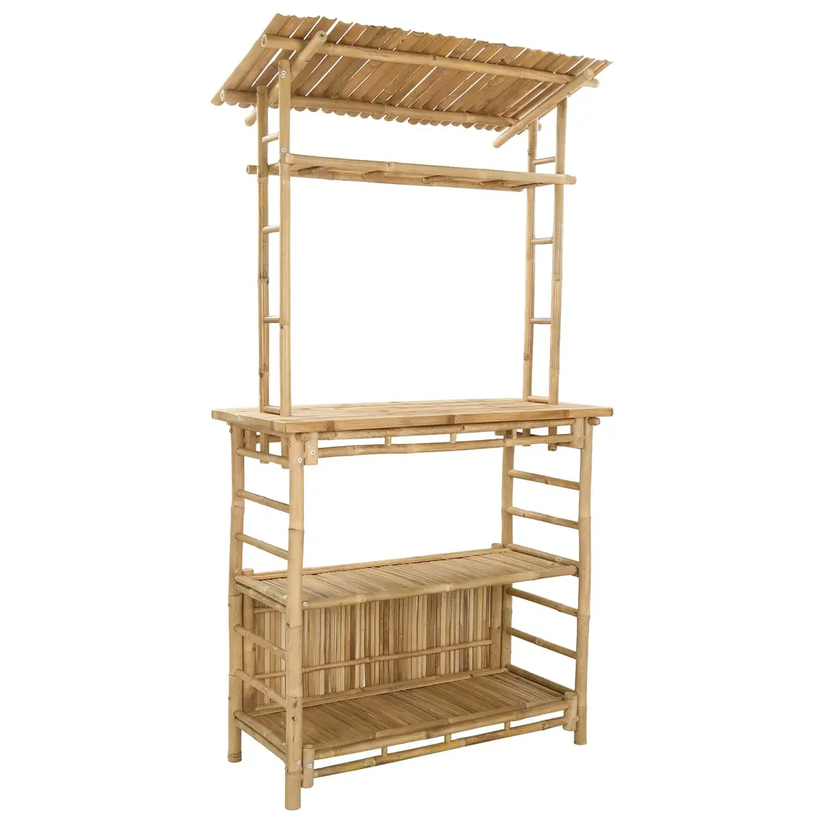 Outdoor Bar Table for Garden Patio 110 x 50 x 210 cm Natural Bamboo Brown