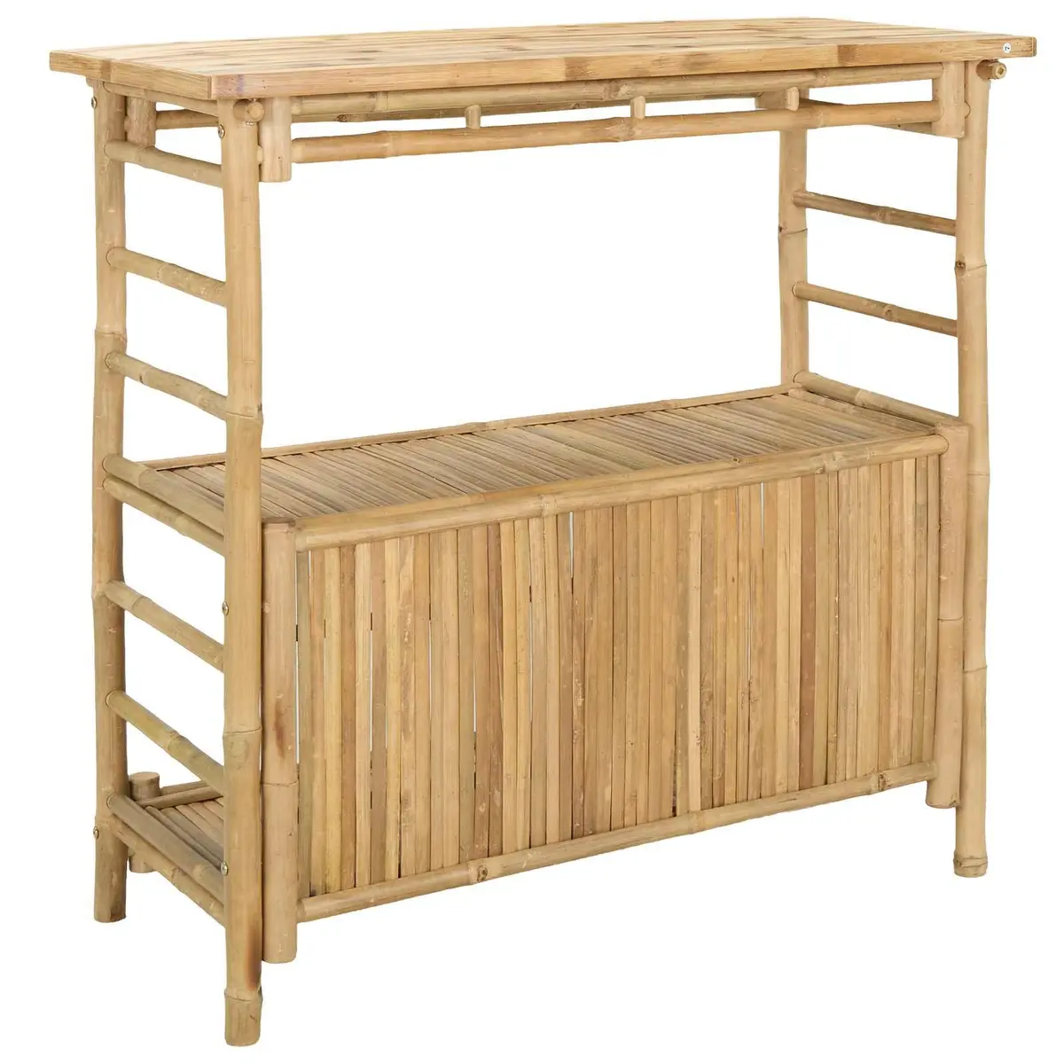 Outdoor Bar Table Bamboo Brown Modern Garden Patio 110 x 50 x 105 cm