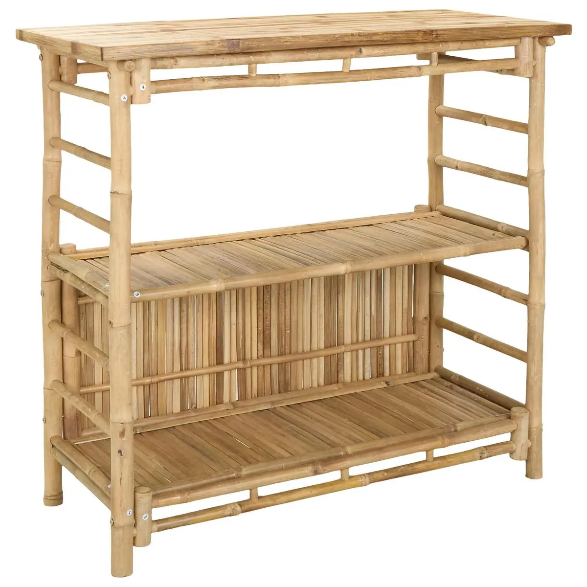 Outdoor Bar Table Bamboo Brown Modern Garden Patio 110 x 50 x 105 cm